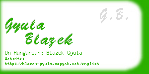 gyula blazek business card